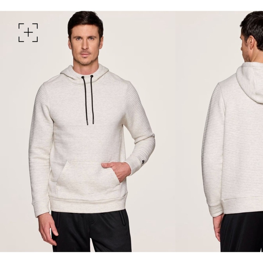 RBX Active Hoodie Mens Small Gray Ribbed Textured CRM861B Athleisure New‎